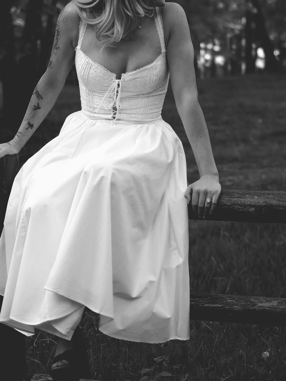 House of CB White Lace-Up Dress